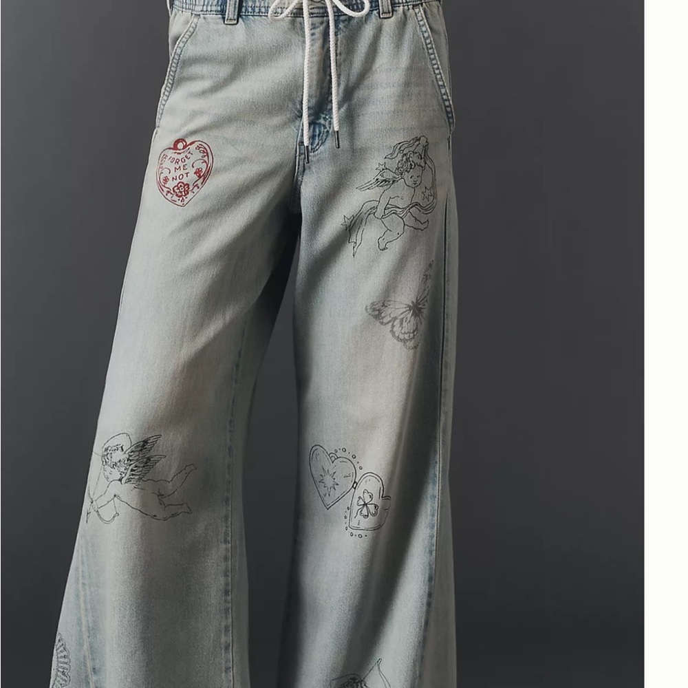 Anthropologie Light Blue Artistic Straight Leg Jeans - Picture 2 of 7